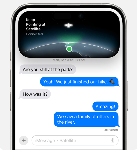 Apple iphone 14 satellite messages ios18