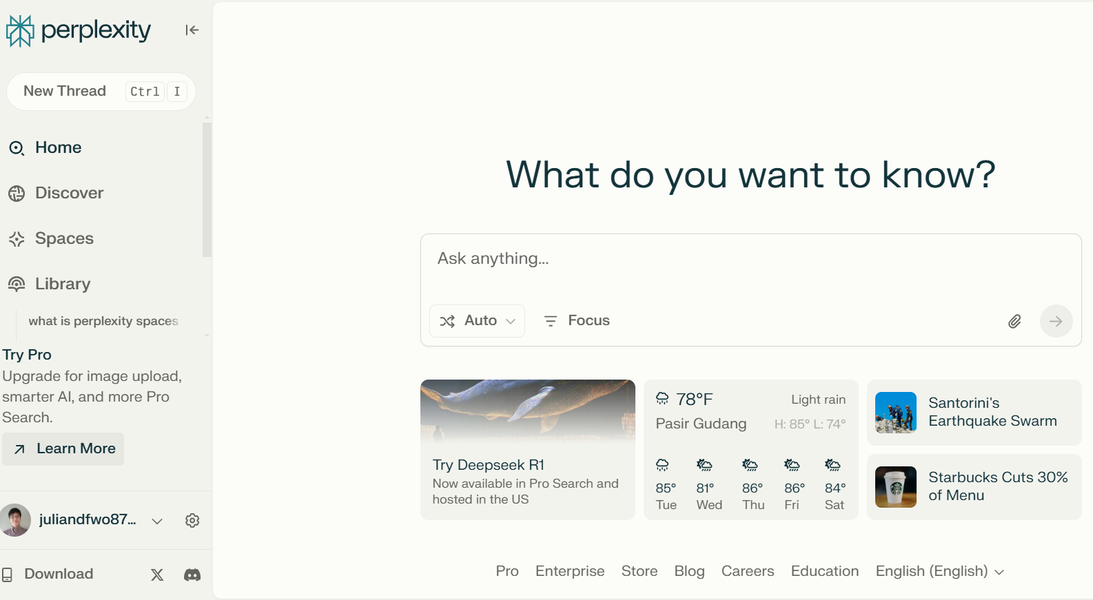 Perplexity AI search engine