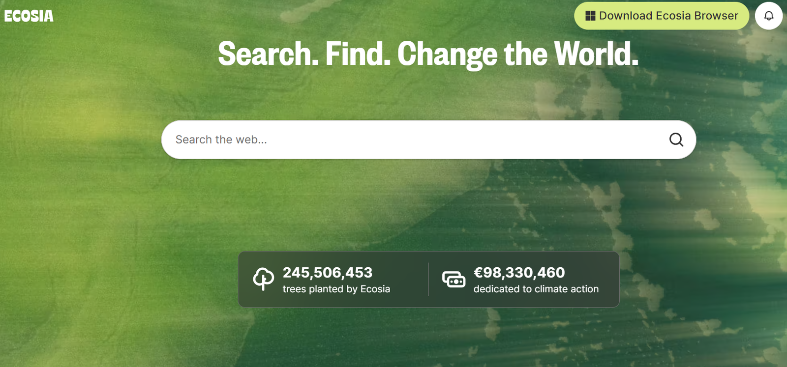 Ecosia environmentally friendlier browser